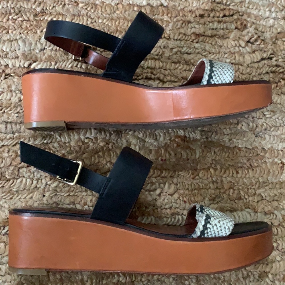 Cole Haan Leather Platform Sandals 10
